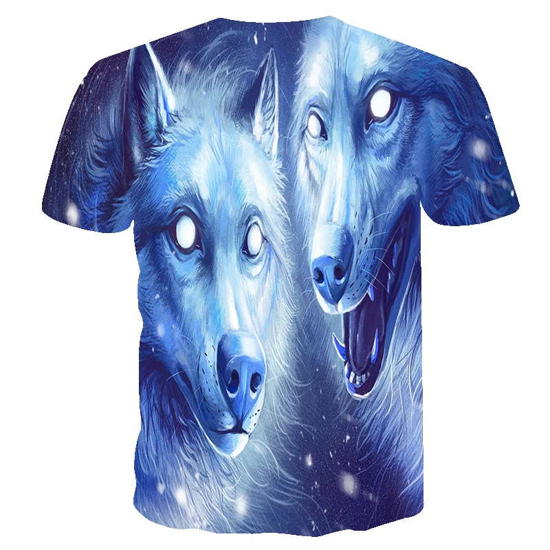 BIANYILONG 2018 Flame Wolf Print 3D Series T-Shirt Men's New Top T-Shirt Summer Short Sleeve Animal Pendant