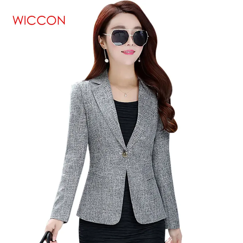 

2019 New Spring Autumn Plus Size 4XL Womens Business Suits One Button Office Female Blazers Jackets Short Slim Blazer Women Suit