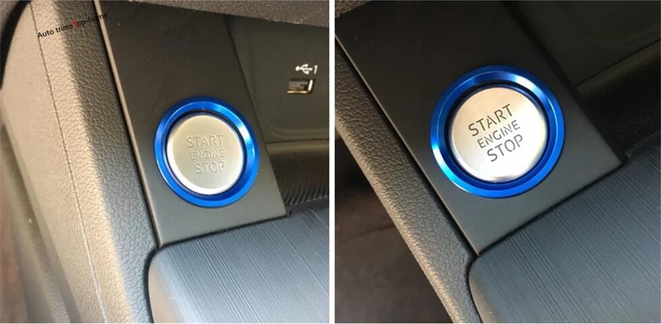 

Yimaautotrims Engine Start Stop Keyless Start System Button Ring Cover Trim For Audi A4 A5 B9 2016 2017 2018 Interior Kit
