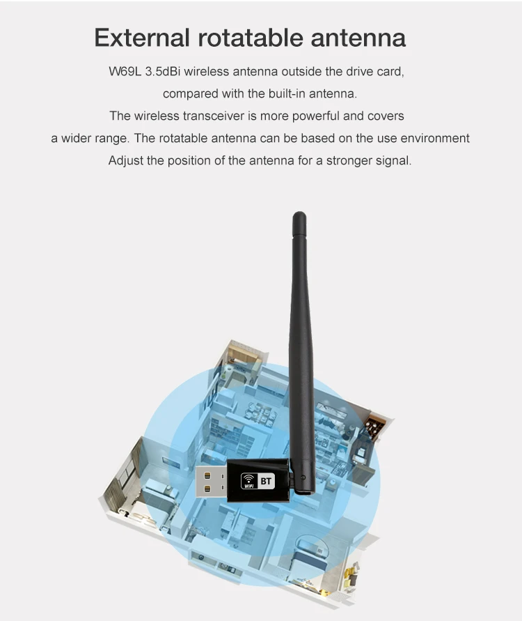 Двухдиапазонный Bluetooth 4,1 WiFi USB адаптер беспроводной AC 1200 Мбит/с 5 ГГц WiFi USB3.0 LAN адаптер сетевая карта для системы Windows Linux