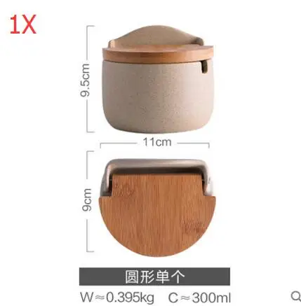 В японском стиле откидная крышка керамическая банка с крышкой набор кухонных принадлежностей слизи контейнеры с крышками - Цвет: 1PCS