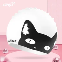 COPOZZ 3D Elastic Professional Larger Gel Hat Waterproof Protection Adult Men Women Long Hair Swimming Caps Cover Ear Bone Pool 1