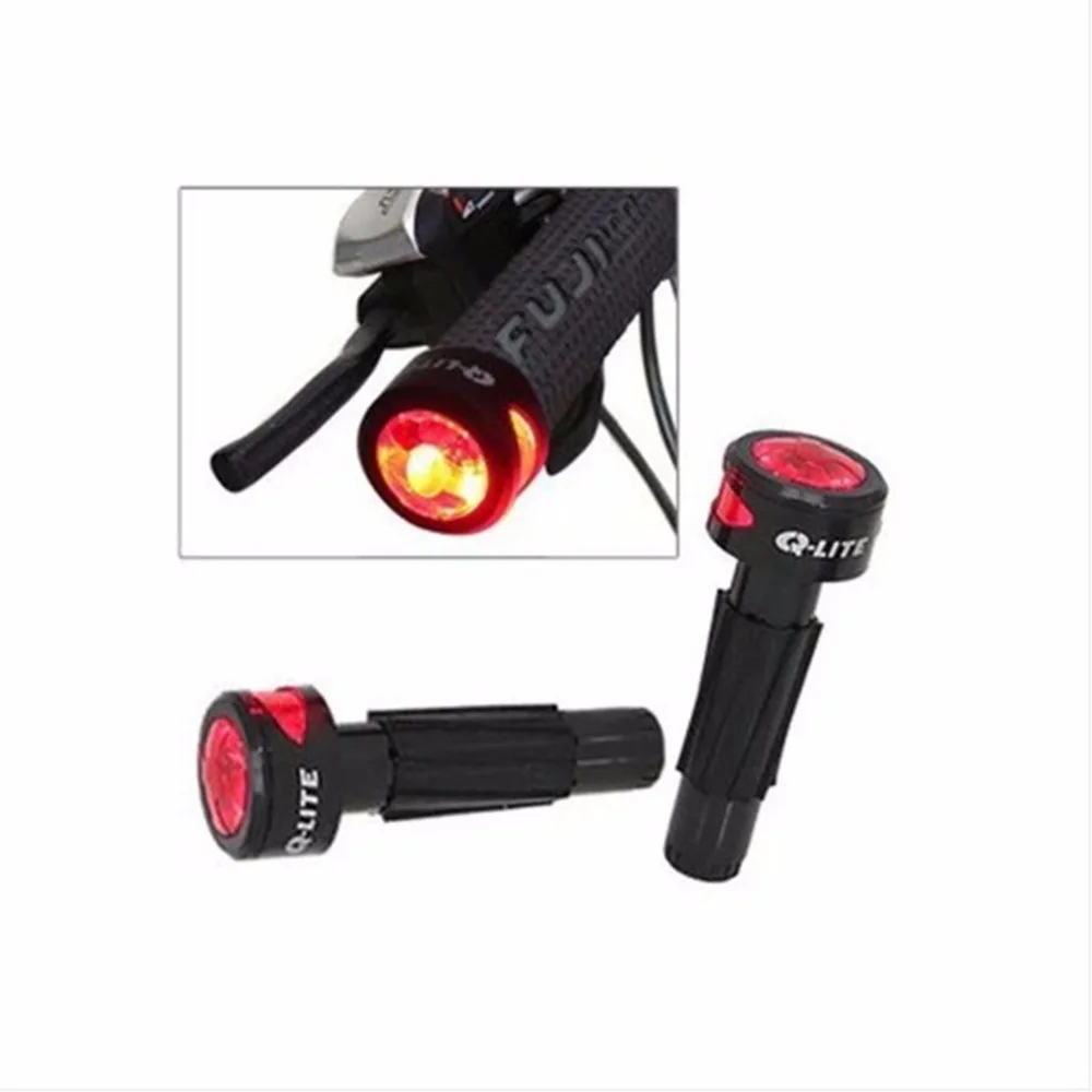 Flash Deal Taiwan Q-LITE MTB Bar End Light Ergonomics 2 Mode Steady Flash Road Bike Bar End Light Super Light Bicycle Handlebar Rear Light 1