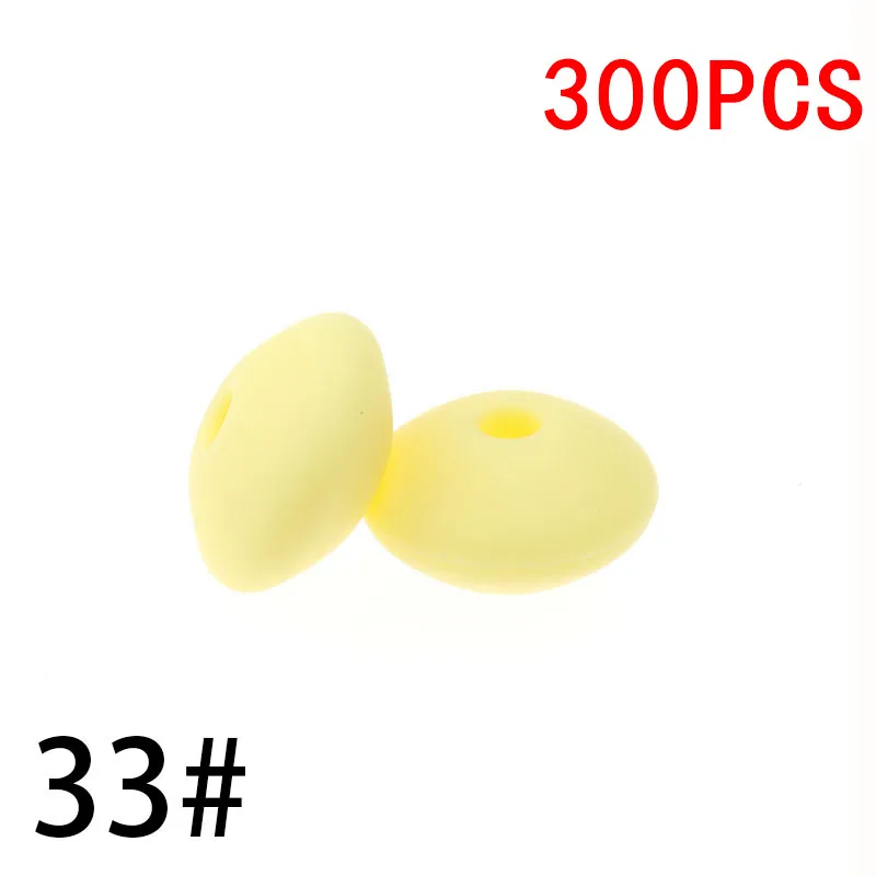 cream yellow33 Fkisbox 300 шт Плоские Силиконовые Прорезыватели для зубов чечевица Прорезыватель для зубов на шею Diy силиконовые для хранения пищевых продуктов бусины декоративные браслеты бусины 12*7 мм - Цвет: cream yellow33