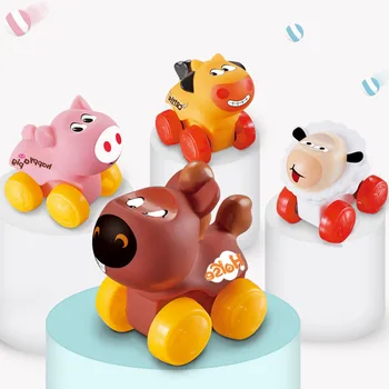 

Newborn Cute Soft Rubber Inertia Car Creative Safety Teether Children Sliding Toys Easy to Grasp Best Gifts
