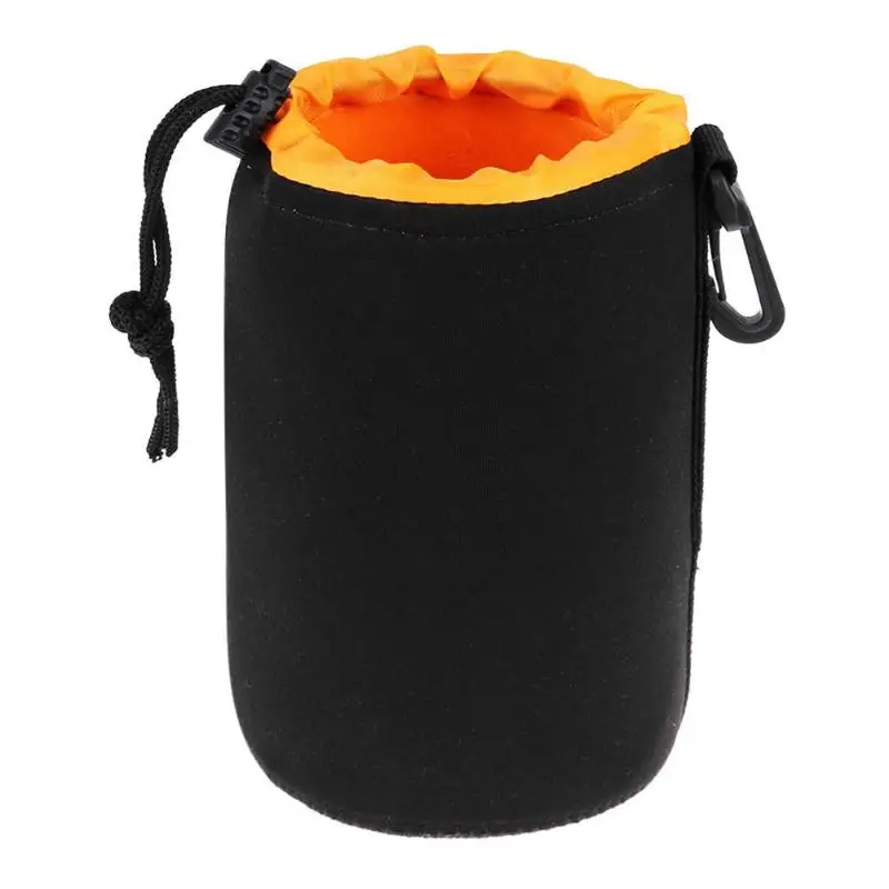 Водонепроницаемый Мягкий неопреновый чехол для объектива камеры, сумка на шнурке, защитный чехол, полный размер s m l камера XL Защита объектива - Цвет: Yellow L