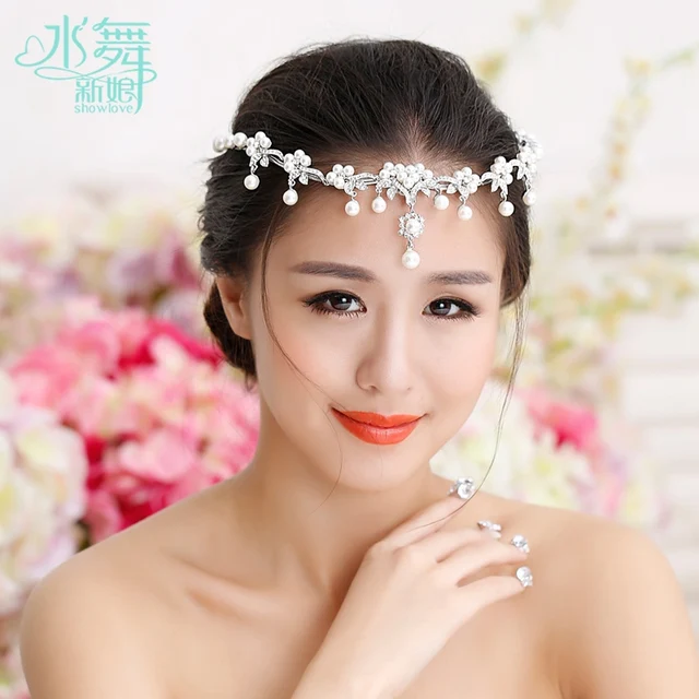 Pearl Headpieces Austrian Rhinestone Hair Ornaments Wedding Bridal Pearl Headpieces Austrian Rhinestone Hair Ornaments Wedding Bridal Vintage Accessories Women Headwear