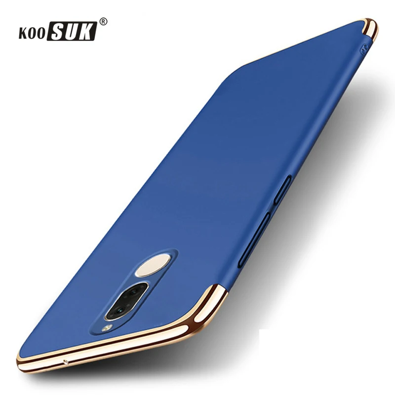 

Huawei Mate 10 Lite Phone Case Back Cover Original Stitching Gold Plated Protect Case For Huawei Nova 2i / Honor 9i Hard Shell