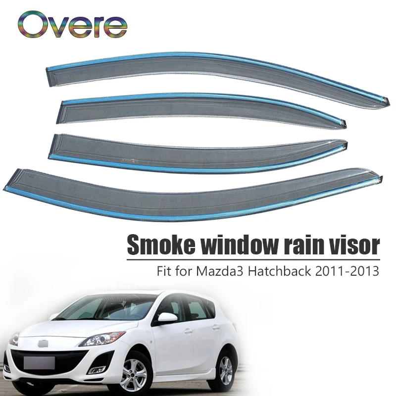 Новинка 1 комплект козырек от дождя на окно дыма для Mazda 3 Hatchback 2011 2012 2013 дефлекторы