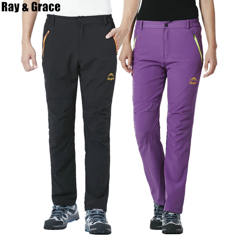 RAY GRACE senderismo Mujer Pantalones al aire libre de verano, pantalones para hombre ligero pantalones para viajes impermeable senderismo escalada Pantalones