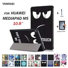 Caso tablet para huawei mediapad m5 10.8 caso de couro do plutônio inteligente para huawei mediapad m5 pro CMR-AL09 CMR-W09 CMR-W19 + flims