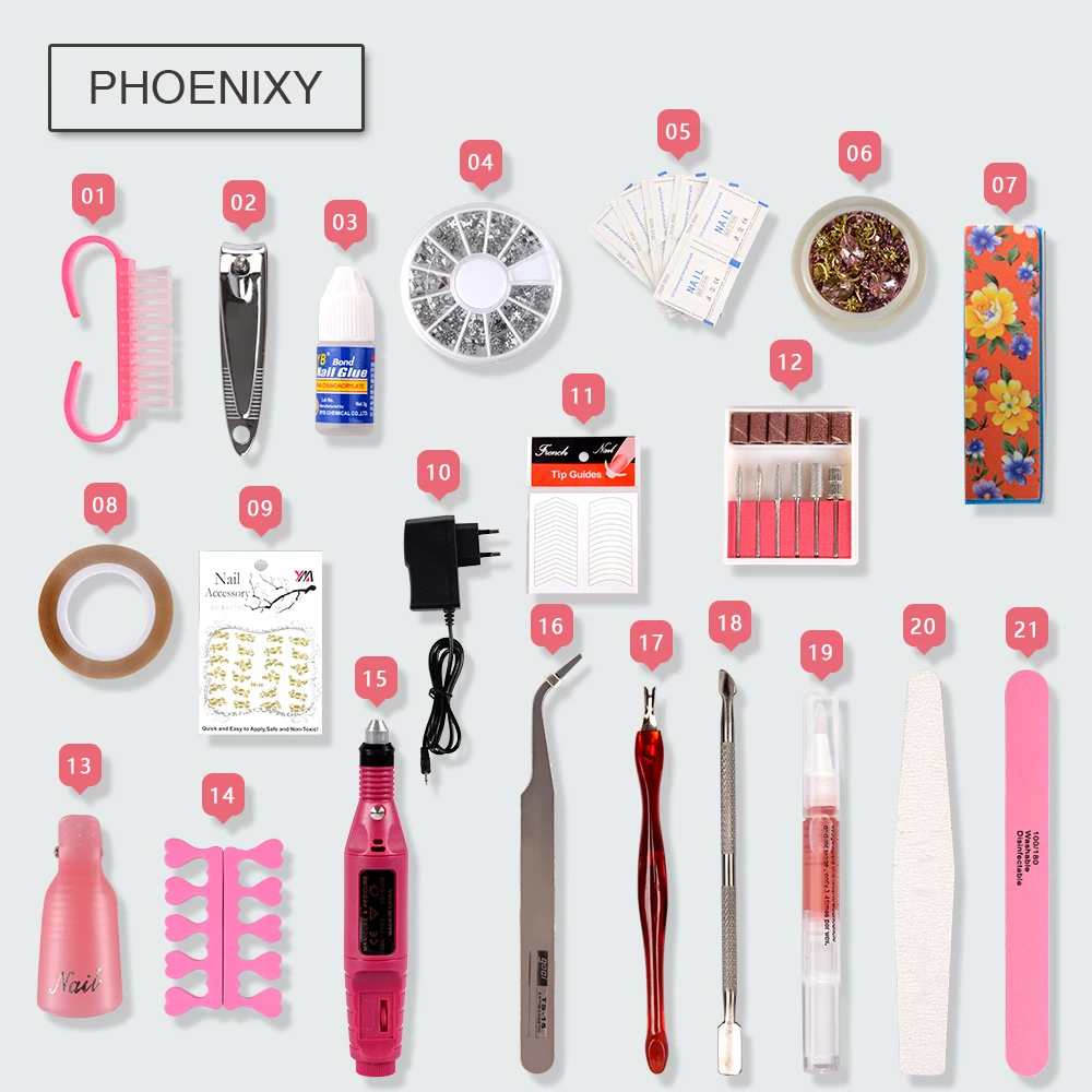 Billige Professionelle Maniküre Set Gel Nagellack kit Elektrische Nagel Bohrer Maschine 48w Lampe Kunst Werkzeuge Verlängerung Polygel Nagel Kit nagel Set