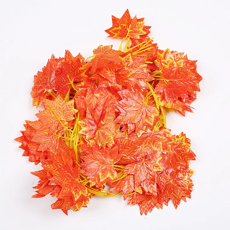 

12pcs Artificial Ivy Red Maple (green maple, ) Plastic Fake Leaf Garland Home Decoration