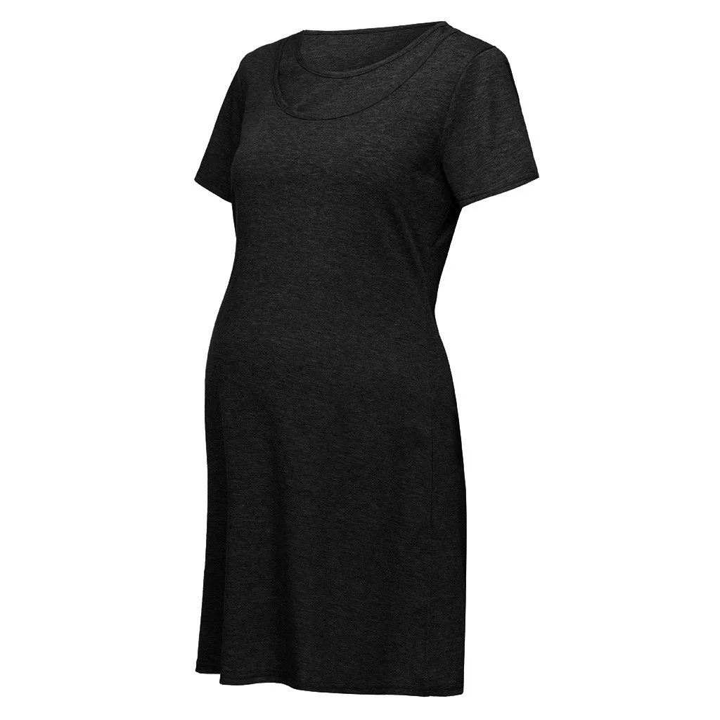 Vetement femme 2019 для беременных и матерей после родов одежда платье короткий рукав Кормящих Ребенка грудного вскармливания сарафан