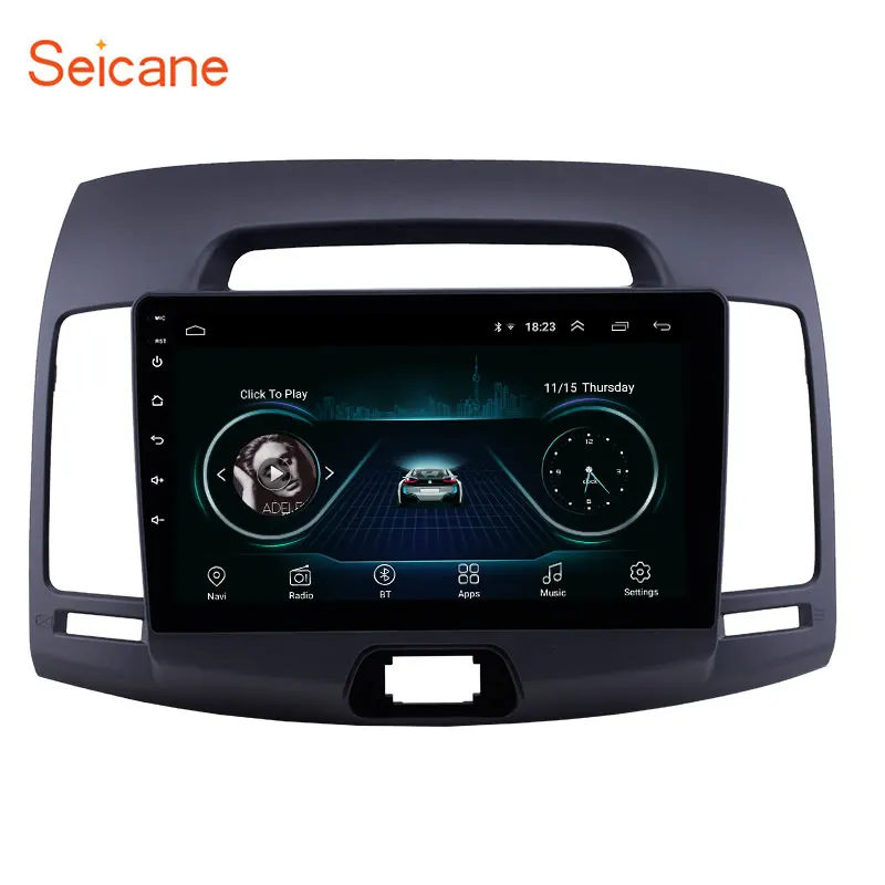 Excellent Seicane Car GPS Unit Player Android 8.1 9" For Hyundai Elantra 2007 2008 2009 2010 2011 Autoradio support SWC WIFI TPMS Carplay 1