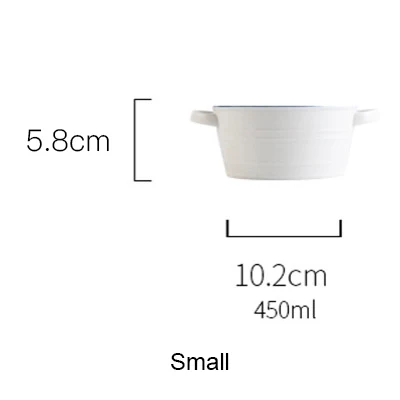 Западная пищевая тарелка, керамическая тарелка для стейка, мелкое блюдо, глубокое блюдо, диск, домашняя посуда, блюдо, простой голубой край, AKUHOME - Цвет: small soup bowl