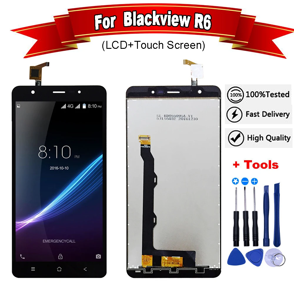 Черный 5 &quotдюймовый дл Blackview R6 ЖК-дисплей Дисплей + кодирующий преобразователь