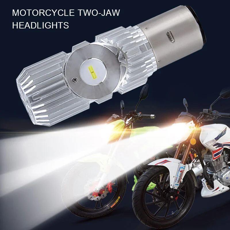 

Vehemo LED BA20D Front Lamp Headlight Hi Lo Lamp LED Light Motorbike ATV Universal Motorcycle Light