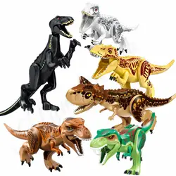 2 шт./компл. Парк Юрского периода Динозавр тираннозавр Т-Рекс индораптор фигурки строительные блоки кирпичи развивающие игрушки для детей