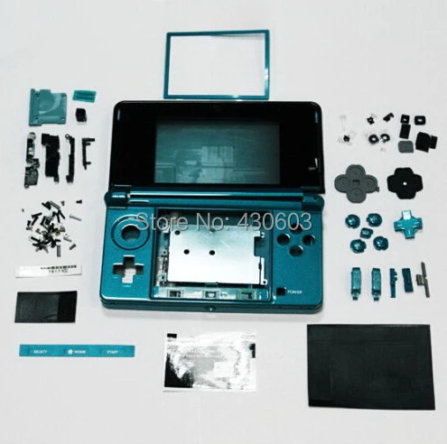 

free shipping Shell blue color full Housing Case Cover Replacement Set For Nintendo 3ds full housing case blue color