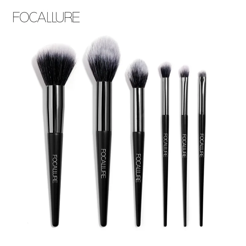 

FOCALLURE 6Pcs Makeup Brush Set Quality Foundation Blusher Powder Brush Tools Flat Eyeliner Eyebrow Makeup Brush Kit Drop Ship