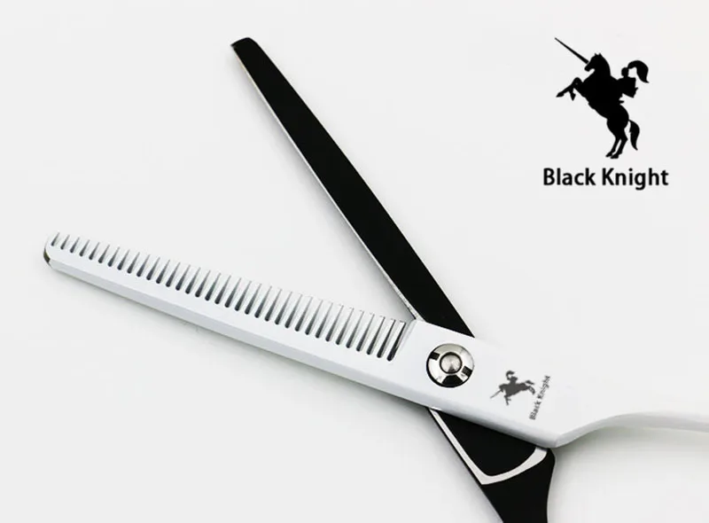 Conjunto de Corte + Desbaste Preto e Branco Polegada Profissional Cabeleireiro Tesoura Barbeiro Tesouras Alta Qualidade Personalidade Estilos 5.5 - 6 9 Beleza e saúde