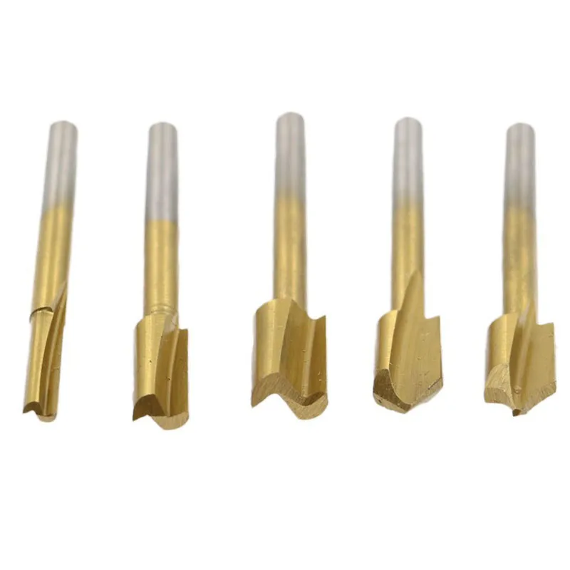 GTMTOP 10pcs HSS Titanium Coated Woodworking Router Bits Wood Cutter Milling used for Dremel Multifunction Multi Outdoor Tools