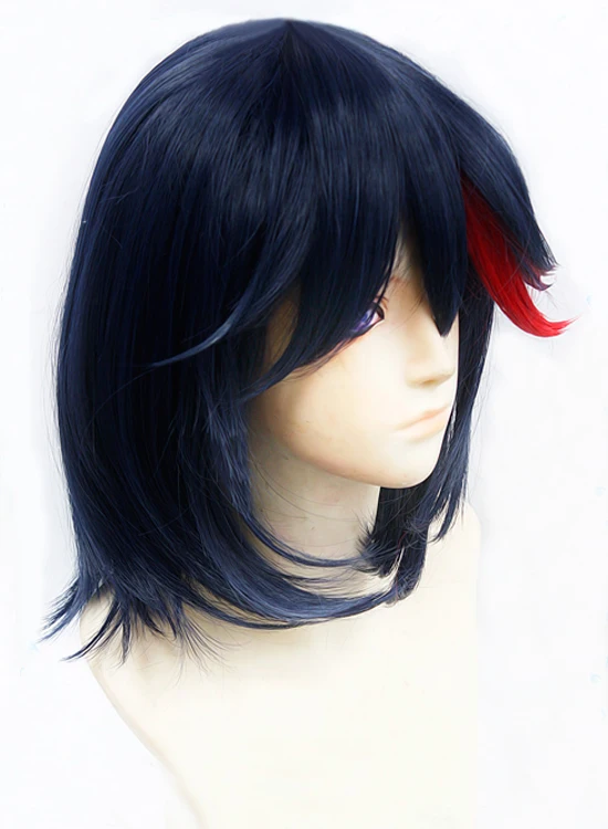 Аниме KILL la KILL Matoi Ryuko косплей парики короткие темно-синие с красным термостойкие синтетические волосы парик+ парик колпачок