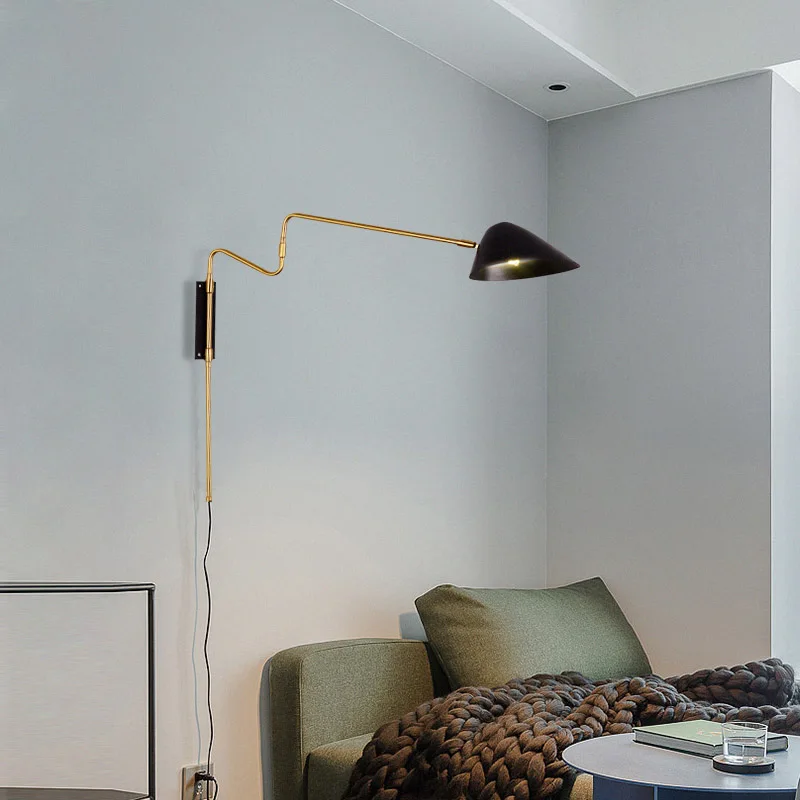 US $76.11 360 Degree Rotatable Modern Wall Lamp With Switch G9 Included Living Room Bedroom Bedside Reading Light with EUUS Plug