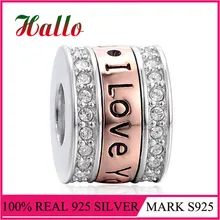 Я люблю тебя прелести камень Бусины, подходящие для подвесок-шармов Серебро 925 первоначально breloque браслеты Рождественские Подвески для изготовления ювелирных изделий