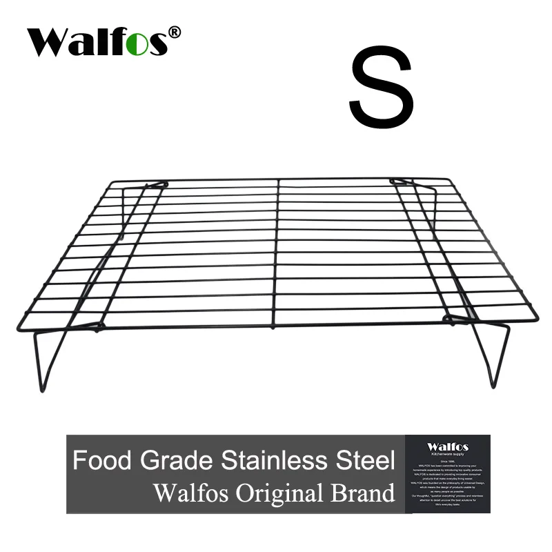S size 1 layer WALFOS 3 слоя Штабелируемый охлаждающий стеллаж металлический Торт Печенье Хлеб охлаждающий стеллаж сетка мат Держатель сухой охладитель для приготовления пищи - Цвет: S size 1 layer