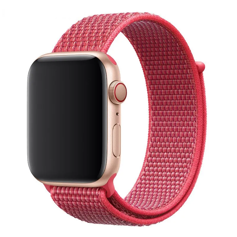 Новая нейлоновая петля ремешок для Apple Watch 4 цветной спортивный сменный ремешок для iWatch Series 1 2 3 4 ремешок для часов 38 мм 40 мм 42 мм 44 мм - Цвет ремешка: NEW Hibiscus Pink