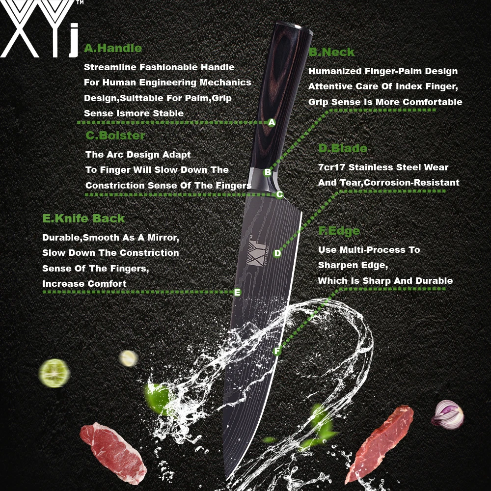 XYj-Kitchen-Knife-Cook-Sets-Damascus-Pattern-7cr17-Stainless-Steel-Knife-Chef-Slicing-Santoku-Utility-Paring(2)
