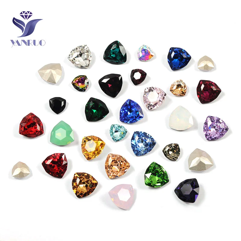 

YANRUO 4706 Triangle Pointback Rhinestone Glass Crystal Applique Stones For Clothes Decoration Shoes With Rhinestones