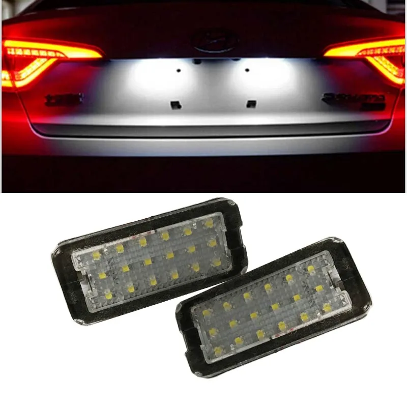 

Free shipping 2X white 18SMD LED for Fiat 500 500C Led license number plate light 12V Car License Plate Light External Lights