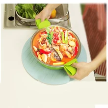 Силиконовый держатель для сковорода с зажимом, теплоизоляционная печь, кастрюля, зажим для ушей, прочная противоскользящая чаша, перчатки для пальцев, 1 шт