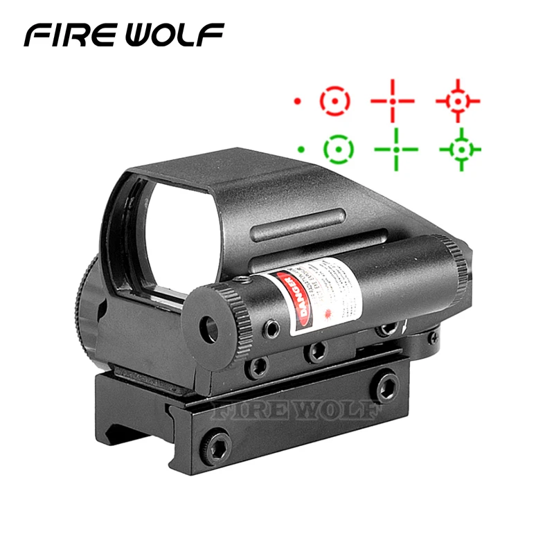 

Tactical Holographic Reflex Red / Green Dot Scope 4 Reticle & Red Laser Sight Free Shipping Airsoft Hunting Airsoft Acog 4x32