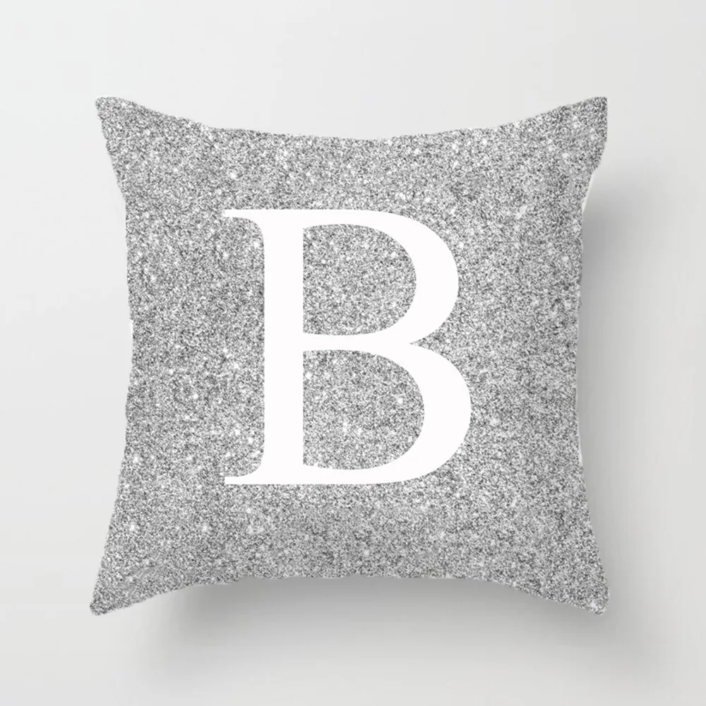 

A~Z Letters Printed Pillow Case Cushion Cover Home Sofa Car Bed Square Decor New