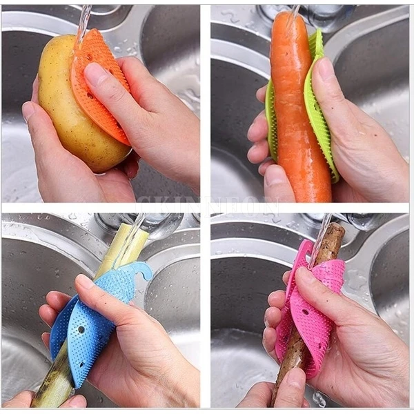 

DHL 600PCS Kitchen Cleaning Tool Fruit Vegetable Brush Kitchen Tools Easy Cleaning Brush For Potato Kitchen Home Gadgets