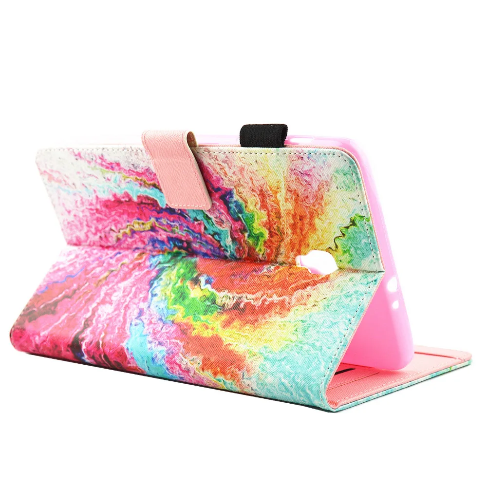 

Ultra Slim Print Flip Stand TPU + PU Leather Skin Cover Case For Samsung Galaxy Tab A 8.0 2017 T380 T385 SM-T380 SM-T385 Funda