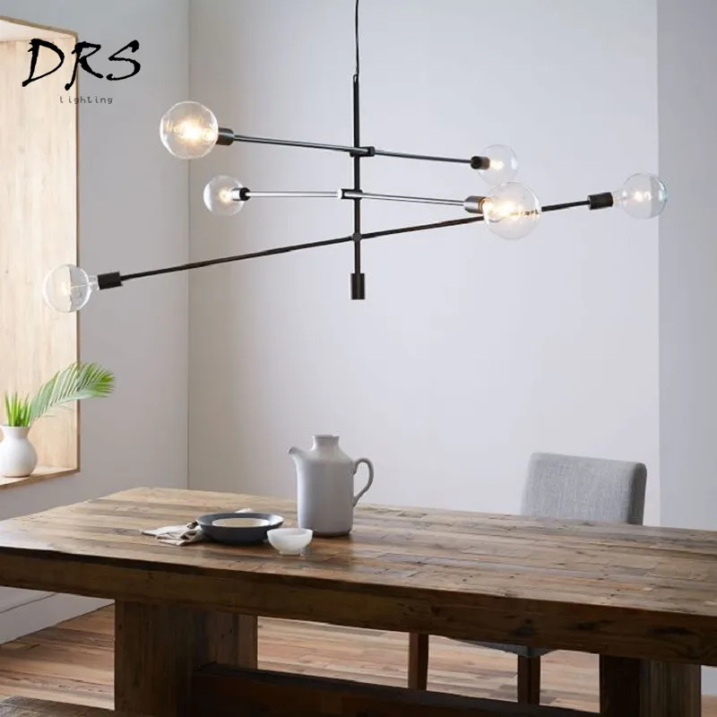 

Nordic Postmodern Pendant Lamp Simple Creative Geometric Lines Chandelier Lighting Iron Loft Living Room Luminaire Industriel