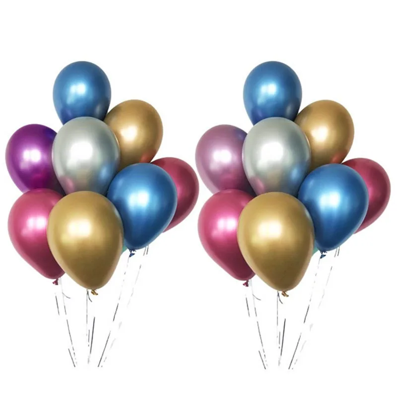 

30/50/100pcs 12inch Chrome Latex Balloons Wedding Party Decor Globos Metalicos Thick Pearl Metallic Latex Ballon Helium Supplies