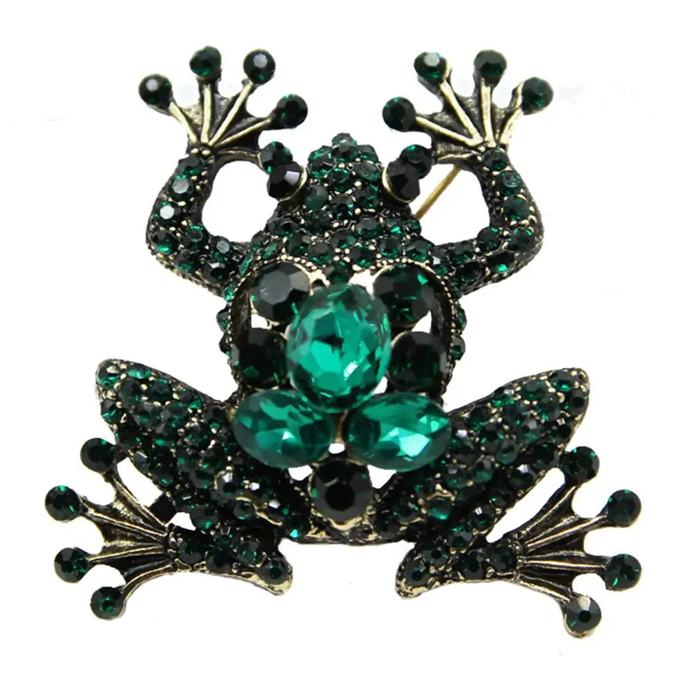 

Fashion Women Retro Frog Shape Bling Rhinestone Brooch Pin Jeans Jacket Decor Jewelry Gift