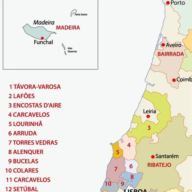 Mapa Portugal Regiões