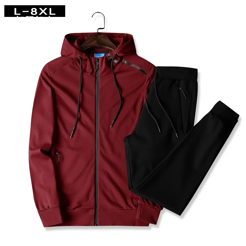 Большие размеры 4XL 5XL 6XL 7XL 8XL мужские спортивные костюмы комплекты для бега