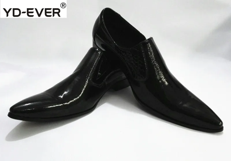 

New Spring Autumn Dress Shoes Man Pointed Toe Business Shoes Men's Flats Oxfords Slip-On Solid Black Leather Mens Casual Shoes