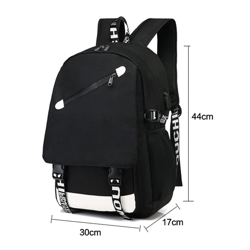 Унисекс световой мальчик девочка USB Зарядное устройство рюкзак mochila masculina ноутбук