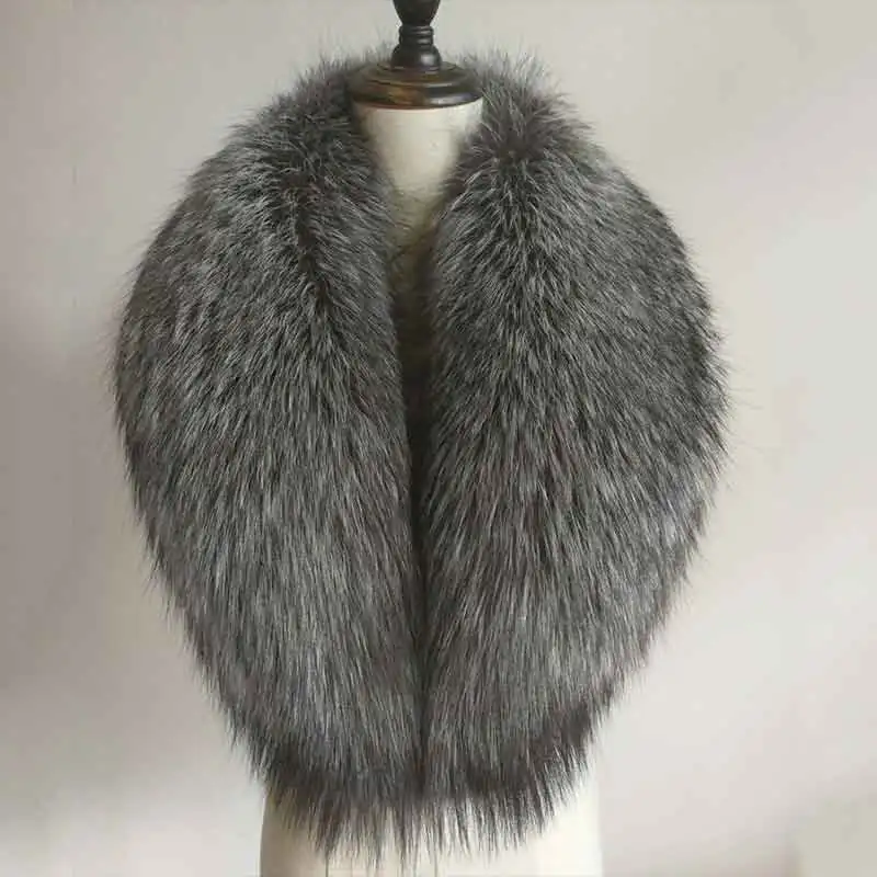 JKP 2018 новых природных silver fox воротник меховой шарф конфигурации воротник пальто длинные кожаные меховые разноцветные Женская одежда