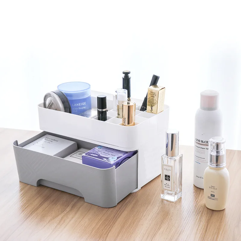 

Quality Multifunctional Plastic Desktop Drawer Cosmetic Storage Box Dresser Jewelry Lipstick Rack Holder Nail Polish Organizer