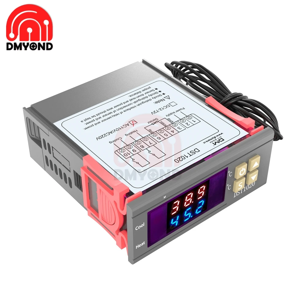 DST1020 AC 110-220V Цифровой термостат гигростат регулятор температуры влажности Регулятор термометр метр Замена STC-1000